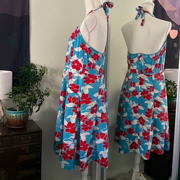 H&M Divided Red White and Blue Tie Halter Dress, Size 12 - Picture 3 of 9